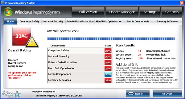 Windows Repairing System