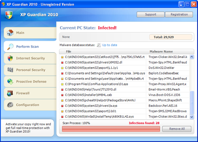 XP Guardian, XP Internet Security and XP AntiSpyware 2010